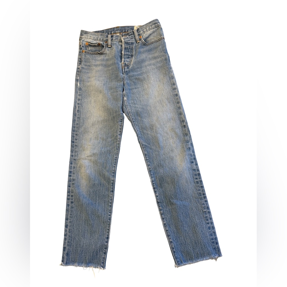Levi’s White Oak Cone Mills Denim Jeans Women’s 25 Raw Hem Straight